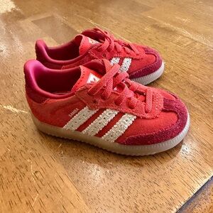 Adidas Kids Samba Red and White Sneakers